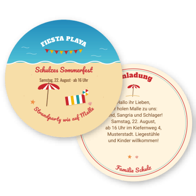 Fiesta Playa – Mallorca-Party Bierdeckel Einladung