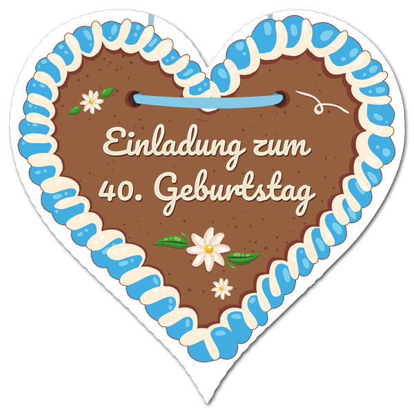 Einladung zum Oktoberfest als Lebkuchenherz - Vorderseite