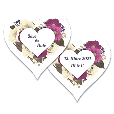 Blütenherz - Save the Date - Bierdeckel Bierdeckel Einladung