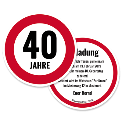 Verkehrsschild Bierdeckel Einladung