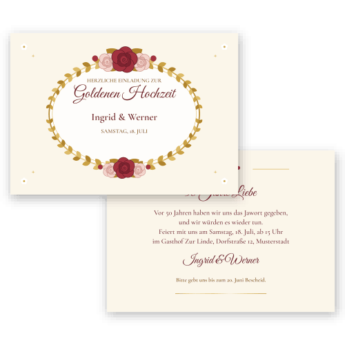 Goldrosen – Goldene Hochzeit