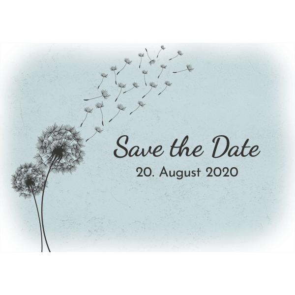 Pusteblume - Save the Date Karte - Vorderseite