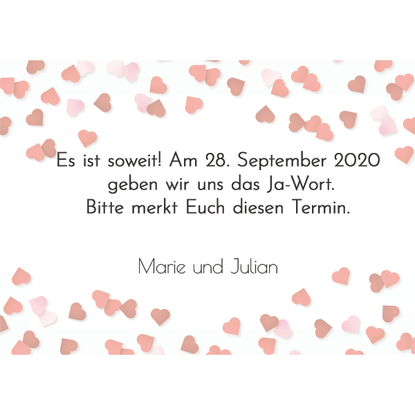 Love | Save the Date Karte - Rückseite