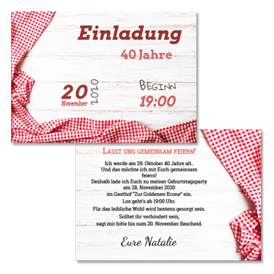 Tiroler Party Einladungskarten